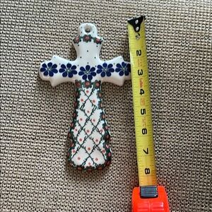 Ceramic Cross with Floral Design